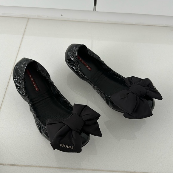 Prada Bow Ballet Flats - Picture 1 of 5